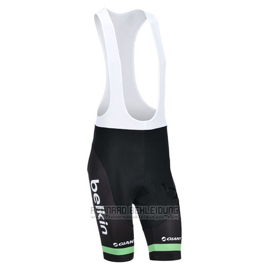 2013 Fahrradbekleidung Belkin Grun und Shwarz Trikot Kurzarm und Tragerhose